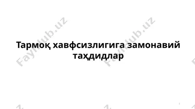тармоқ хавфсизлигига замонавий таҳдидлар — PPTX