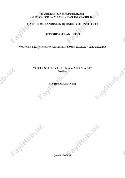 "iqtisodiyot nazariyasi" — DOCX