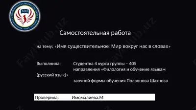 имя существительное: мир вокруг нас в словах — PPTX