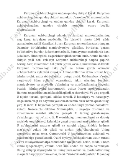 karpman uchburchagi va undan chiqish kerak — DOCX