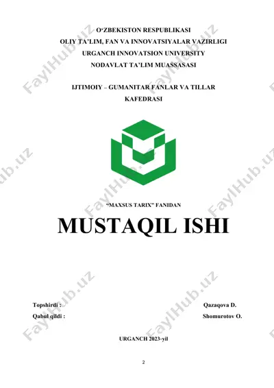 arxivchi kasbiy kompetentligi talablari — DOCX