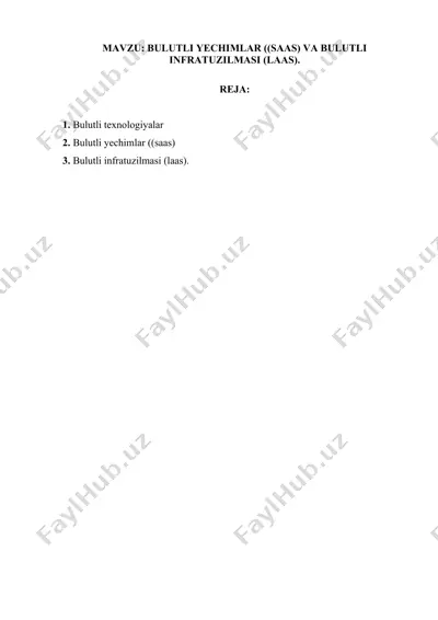 bulutli yechimlar (saas) — DOCX