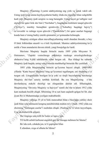 muqimiy adabiylotining eng yirik vakili — DOCX