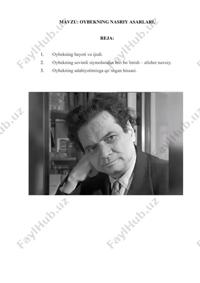 oybekning nasriy asarlari — DOCX