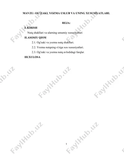 nutq shakllari va ularning umumiy xususiyatlari — DOCX