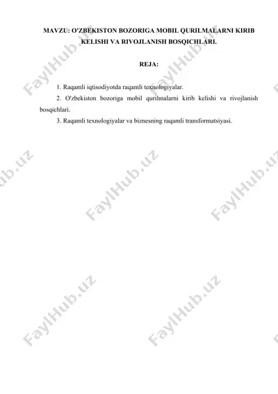 raqamli iqtisodiyotda raqamli texnologiyalar — DOCX