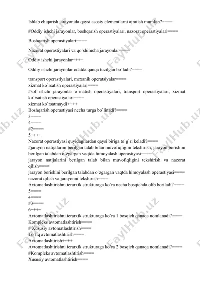 ishlab chiqarish jarayonida qaysi asosiy elementlarni ajratish mumkin? — DOCX