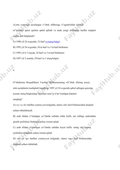 o‘zbek alifbosining lotin yozuvi asosida o‘zgartirishlar qo‘shish to‘g‘risida qarorlar — DOCX