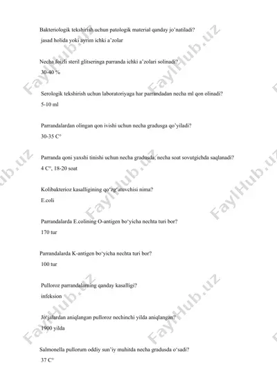 bakteriologik tekshirish uchun patologik material jo'natish — DOCX