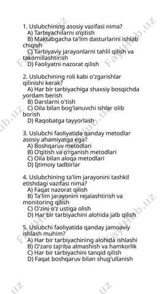 uslubchi faoliyatida metodlar va texnikalar — PPTX