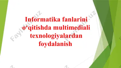 multimediya va multimediya texnologiyalari tushunchasi — PPTX