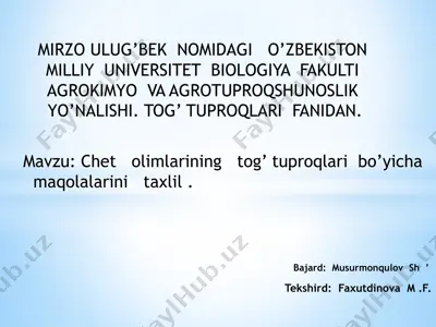 terlibashevskiy tog'lari — PPTX