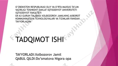 html gipermatni haqida ma’lumot — PPTX