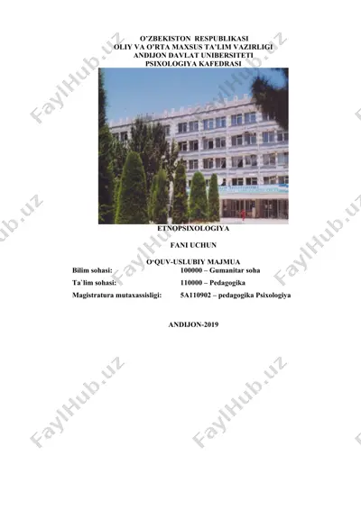 etnopsixologiya o'quv-uslubiy majmua — DOCX