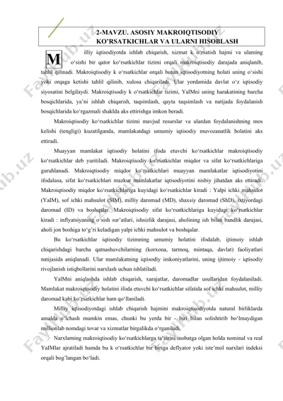 makroiqtisodiy ko’rsatkichlar va ular tizimi — DOC