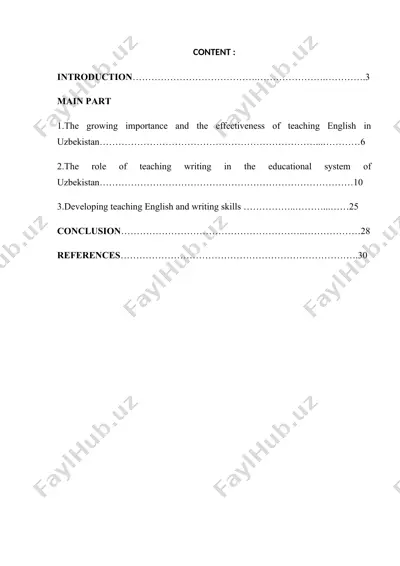 teaching english and writing skills in uzbekistan — DOCX