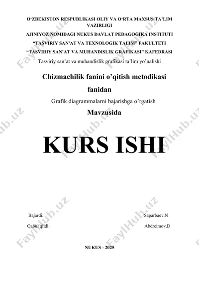 chizmachilik fanini o’qitish metodikasi fanidan grafik diagrammalarni bajarishga o’rgatish — DOCX
