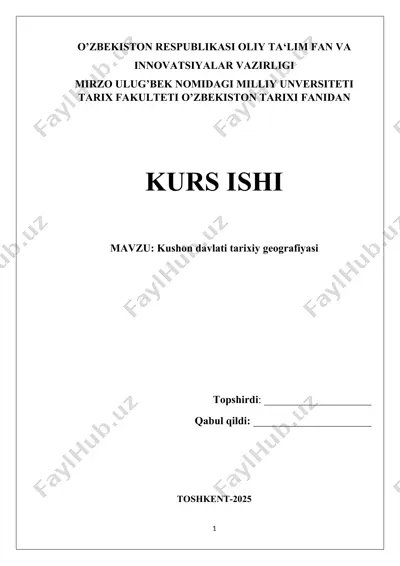 kushon davlati tarixiy geografiyasi — DOCX