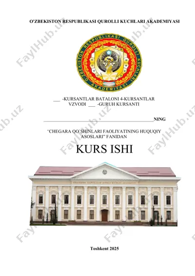 chegara qo'shinlari faoliyating huquqiy asoslari — DOCX