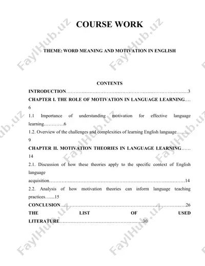 language learning: word meaning and motivation — DOCX