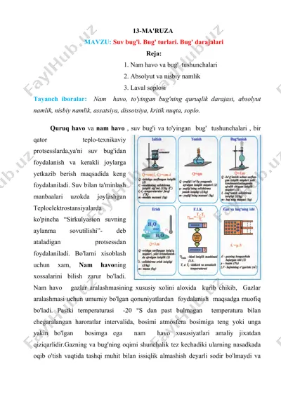 suv bug'i va to'yingan bug' tushunchalari — DOC