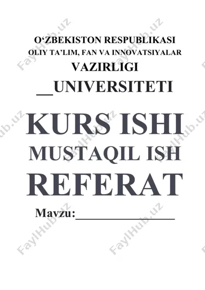 "openshop" internet-do'koni web-saytini loyihalash — DOC