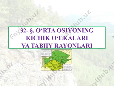 o‘rta osiyo tabiiyo‘lkasining o‘ziga xos tabiiy xususiyatlari — PPTX