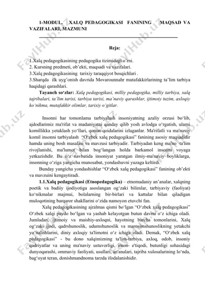xalq pedagogikasi — DOC