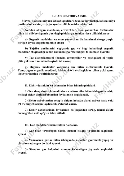 laboratoriyada ishlash qoidalari — DOC