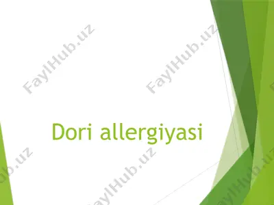 dori allergiyasi — PPTX