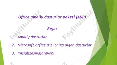office amaliy dasturlar paketi (adp) — PPTX