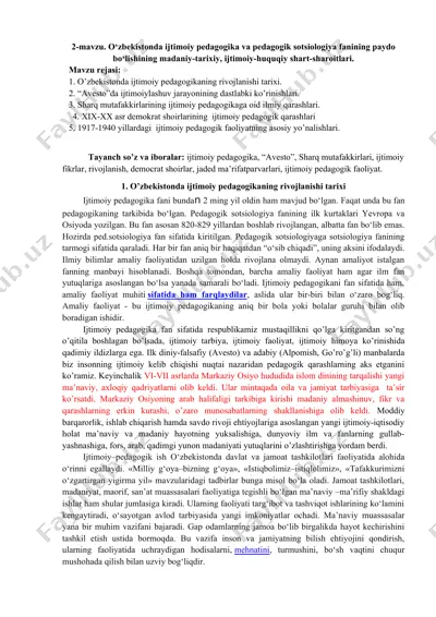 ijtimoiy pedagogika va pedagogik sotsiologiya — DOC