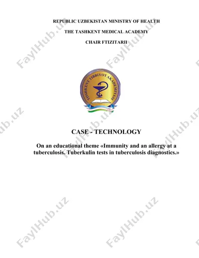 immunity and allergy at tuberculosis. tuberkulin tests in tuberculosis diagnostics — DOC