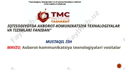 axborot-kommunikatsiya texnologiyalari vositalar — PPTX