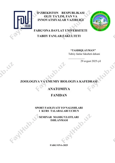 fanning seminar mashg’ulot ishlanmasi "anatomiya" — DOCX