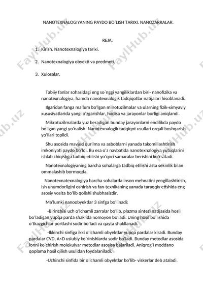 nanotexnalogiya — DOC