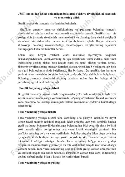 jsst tomonidan ishlab chiqarilgan bolalarni o’sish va rivojlanishini baxolash va monitoring qilish — DOC