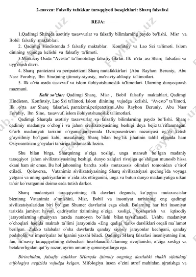 qadimgi sharq falsafasi — DOC