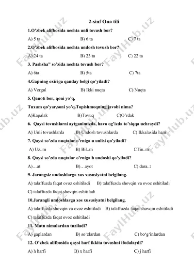 o'zbek alifbosida undoshlar — DOC