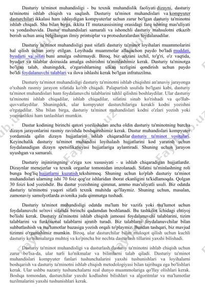 dasturiy ta'minot muhandisligi — DOC