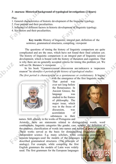 historical background of typological investigations — DOC