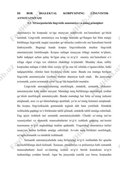 dialektal korpusining lingvistik annotatsiyasi — DOC