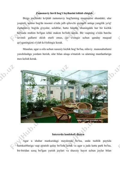 zamonaviy hovli bog‘i loyihasi — DOC