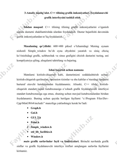 grafik imkoniyatlari dasturi — DOC