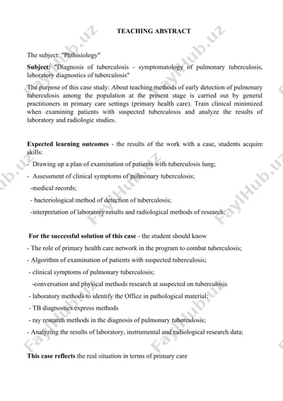diagnosis of tuberculosis — DOC