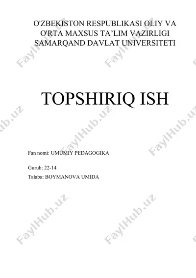 shaxsning rivojlanishi, tarbiyasi va ijtimoiylashuvi — DOC