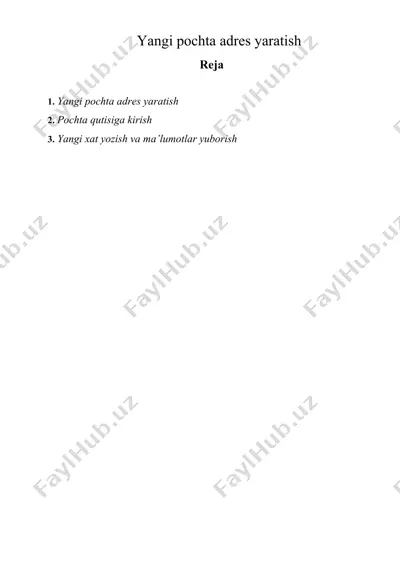 yangi pochta adres yaratish — DOCX