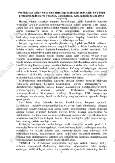 profilaktika: turlari va ko’rinishlari — DOC