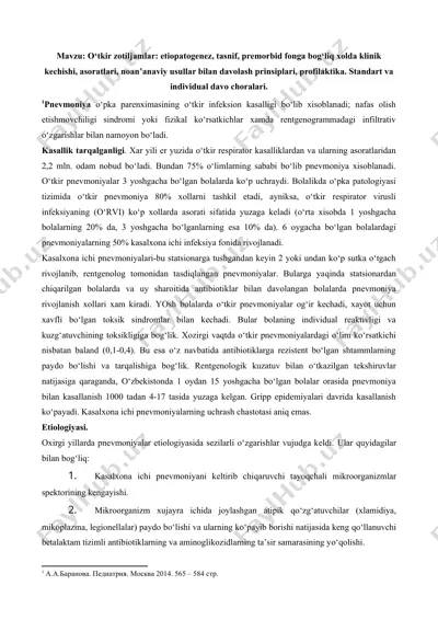 o‘tkir pnevmoniya haqida tahlil — DOC