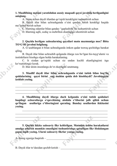 daydi itlar bilan o‘zini tutish — DOC